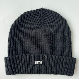 Kith Classic Box Logo Beanie Knit Cuffed Warm Streetwear Archway Mens Black